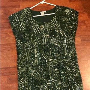 Gold Hawk Women's Sequin Shift Dress Size S